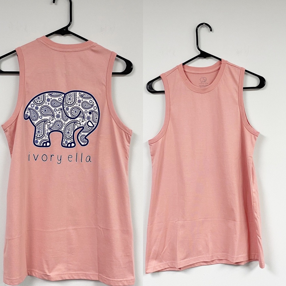 Ivory Ella Pink Tank with Back Design
